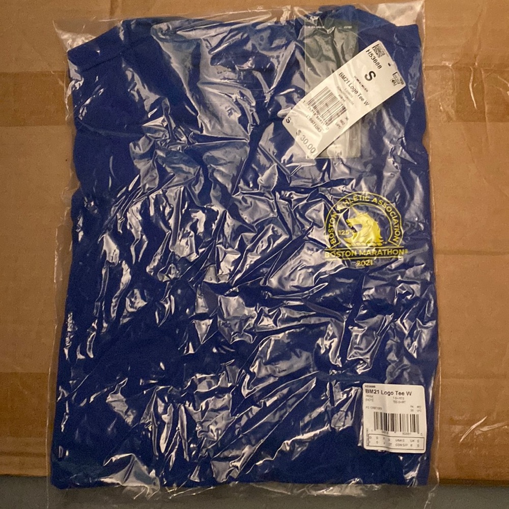 Adidas Women Boston Marathon 2021 Logo Tee Shirt #103